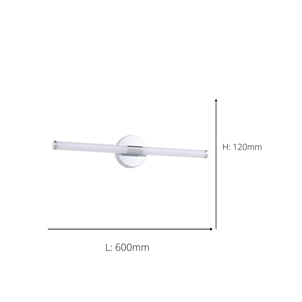 Eglo EU Ramola LED Bathroom Mirror Light Chrome & White with CCT and IP44, Wide 60 cm