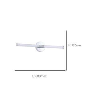 Eglo EU Ramola LED Bathroom Mirror Light Chrome & White with CCT and IP44, Wide 60 cm