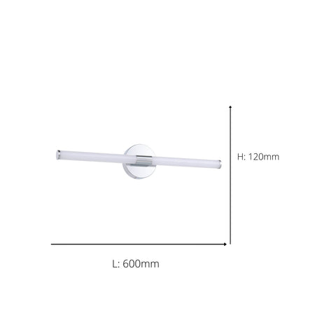 Eglo EU Ramola LED Bathroom Mirror Light Chrome & White with CCT and IP44, Wide 60 cm