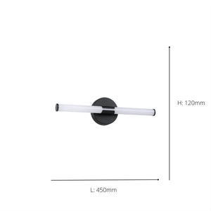 Eglo EU Ramola LED Bathroom Mirror Light Black & White with CCT and IP44, 45cm