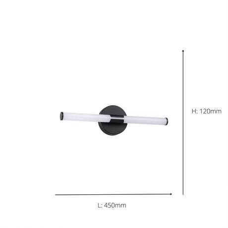 Eglo EU Ramola LED Bathroom Mirror Light Black & White with CCT and IP44, 45cm