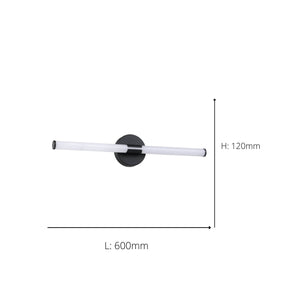 Eglo EU Ramola LED Bathroom Mirror Light Black & White with CCT and IP44, Wide 60 cm