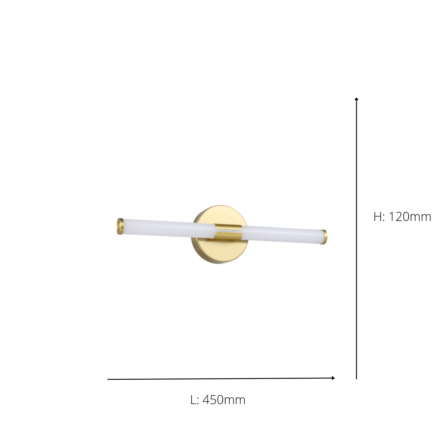 Eglo EU Ramola LED Bathroom Mirror Light Brushed Brass & White with CCT and IP44, 45 cm