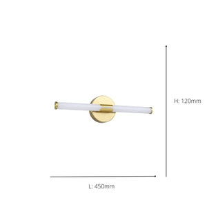 Eglo EU Ramola LED Bathroom Mirror Light Brushed Brass & White with CCT and IP44, 45 cm