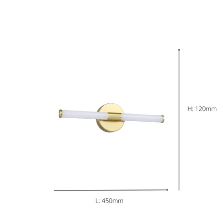 Eglo EU Ramola LED Bathroom Mirror Light Brushed Brass & White with CCT and IP44, 45 cm
