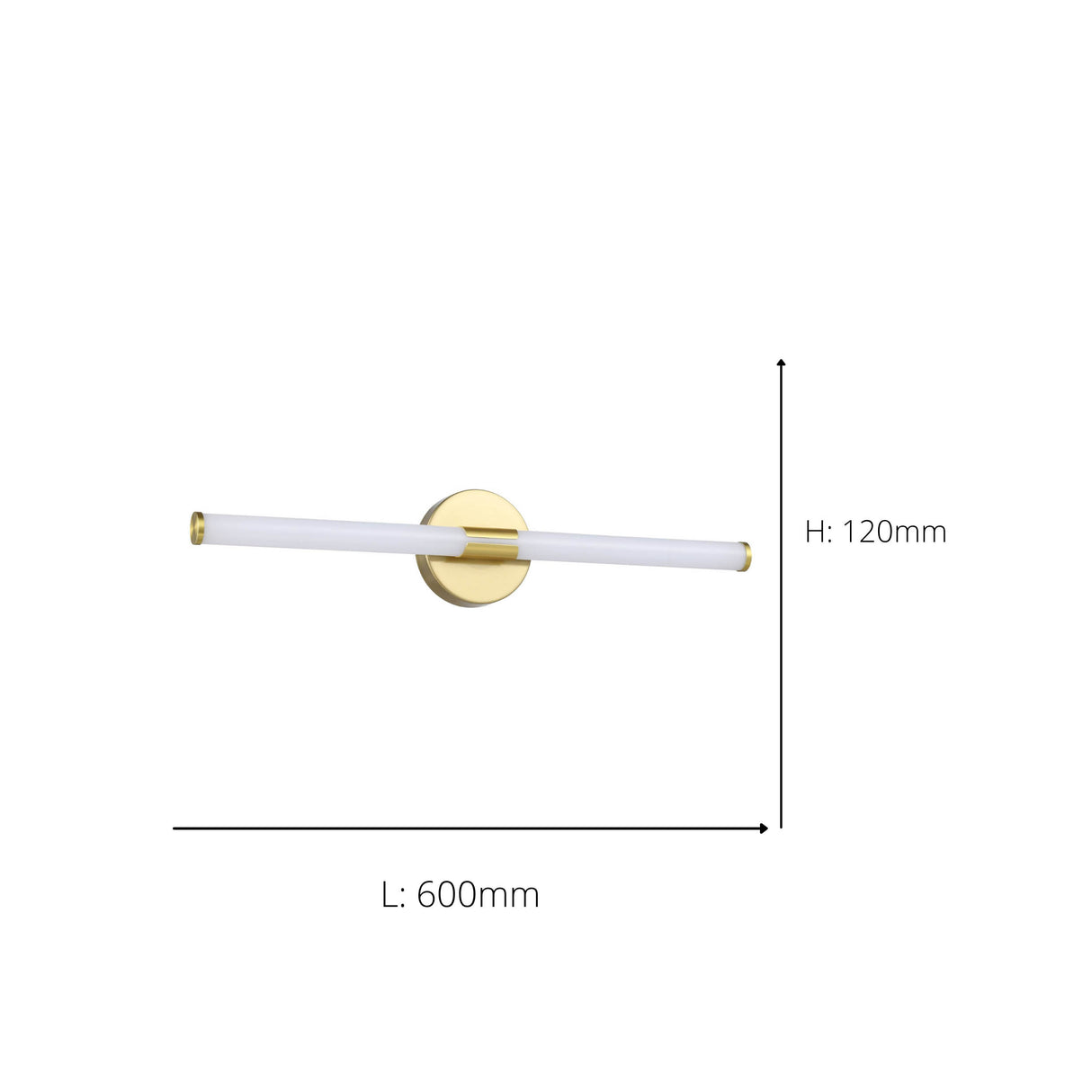 Eglo EU Ramola LED Bathroom Mirror Light Brushed Brass & White with CCT and IP44, Wide 60 cm
