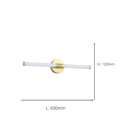 Eglo EU Ramola LED Bathroom Mirror Light Brushed Brass & White with CCT and IP44, Wide 60 cm