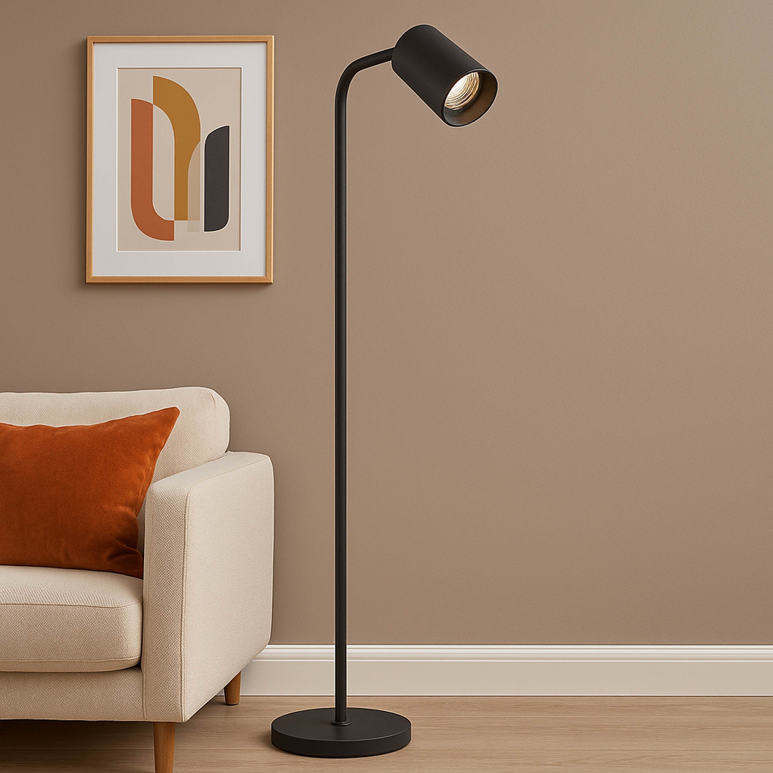 Eglo EU Rigomagno Floor Lamp Brass GU10 Brushed Brass Floor Lamp with Downward Light