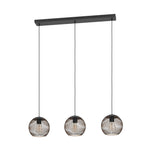 Eglo EU Almanzora Triple Hanging Pendant Light Black and Copper E27