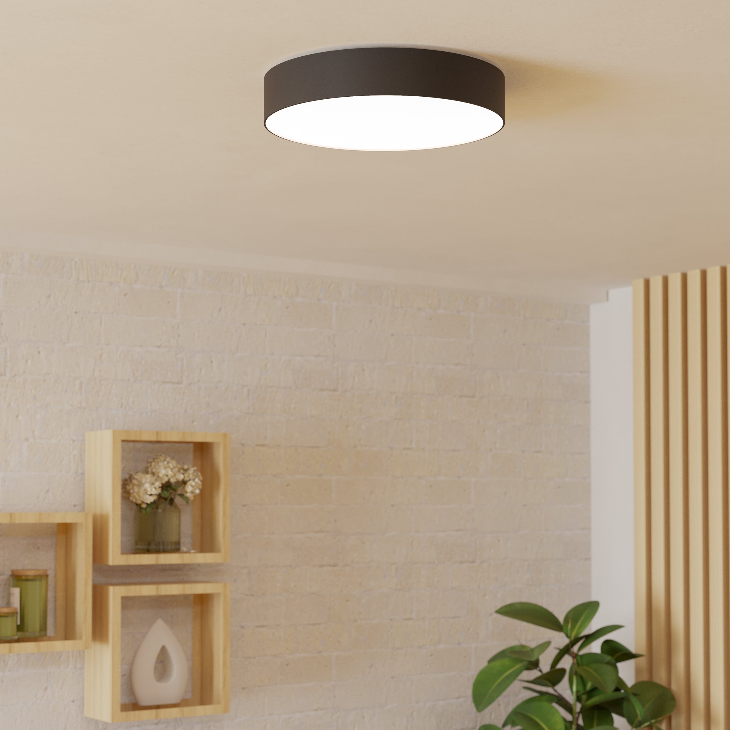 Eglo EU GALLIZZI?Z Smart Ceiling Light – Black, Large 490mm, RGB+CCT, Dimmable, App Controlled Indoor Lighting product image - Endon Lighting from First Light Direct with great prices and fast UK delivery