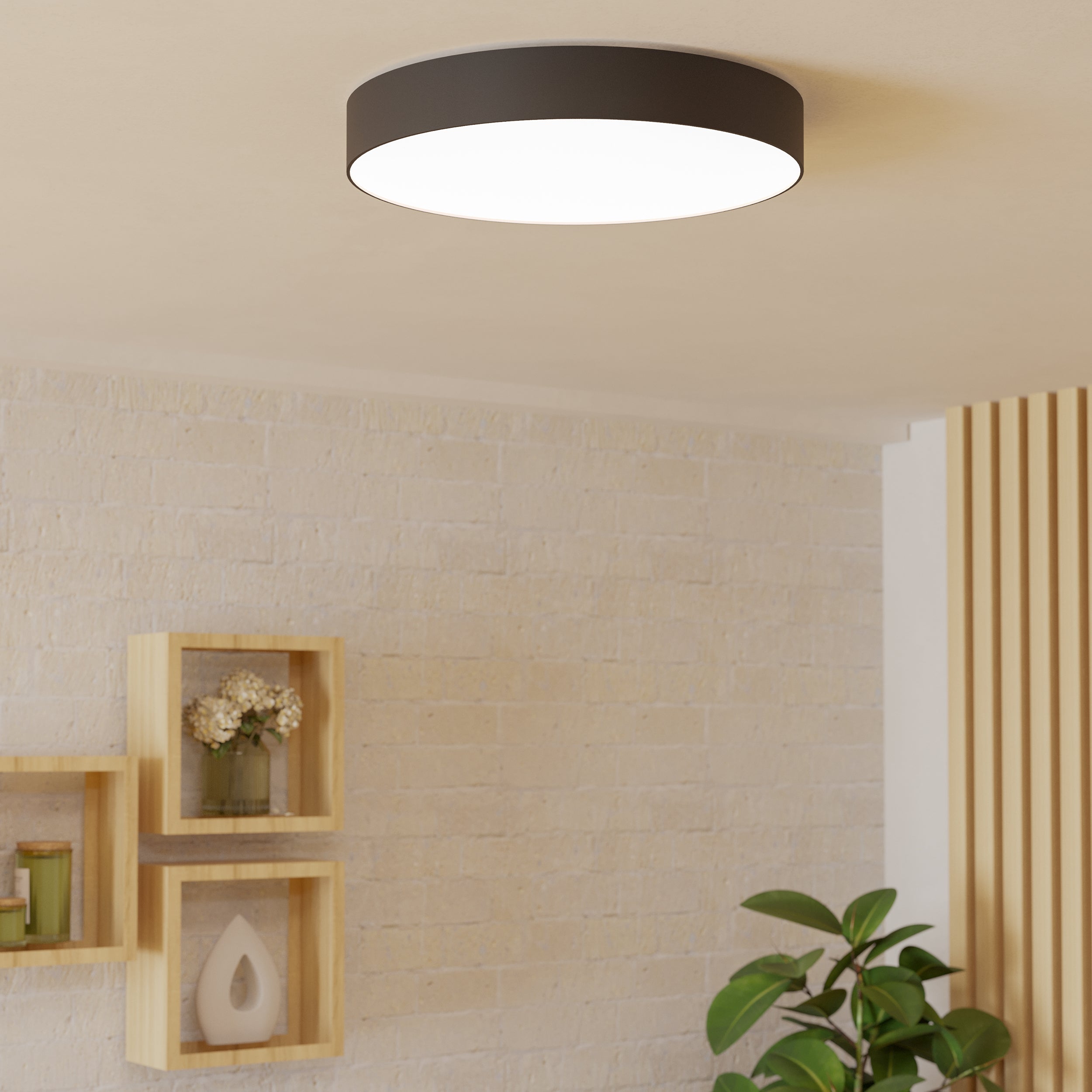 Eglo EU GALLIZZI?Z Smart Ceiling Light – Black, Extra Large 690mm, RGB+CCT, Dimmable, App Controlled Indoor Lighting product image - Endon Lighting from First Light Direct with great prices and fast UK delivery