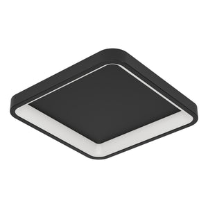 Eglo EU Loretello-Z Smart Control Steel LED RGB Modern Ceiling Light, Black Square