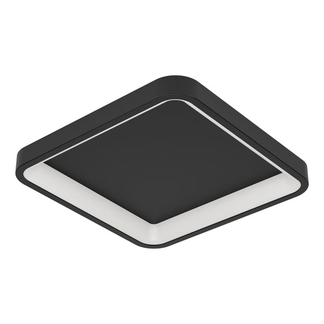 Eglo EU Loretello-Z Smart Control Steel LED RGB Modern Ceiling Light, Black Square