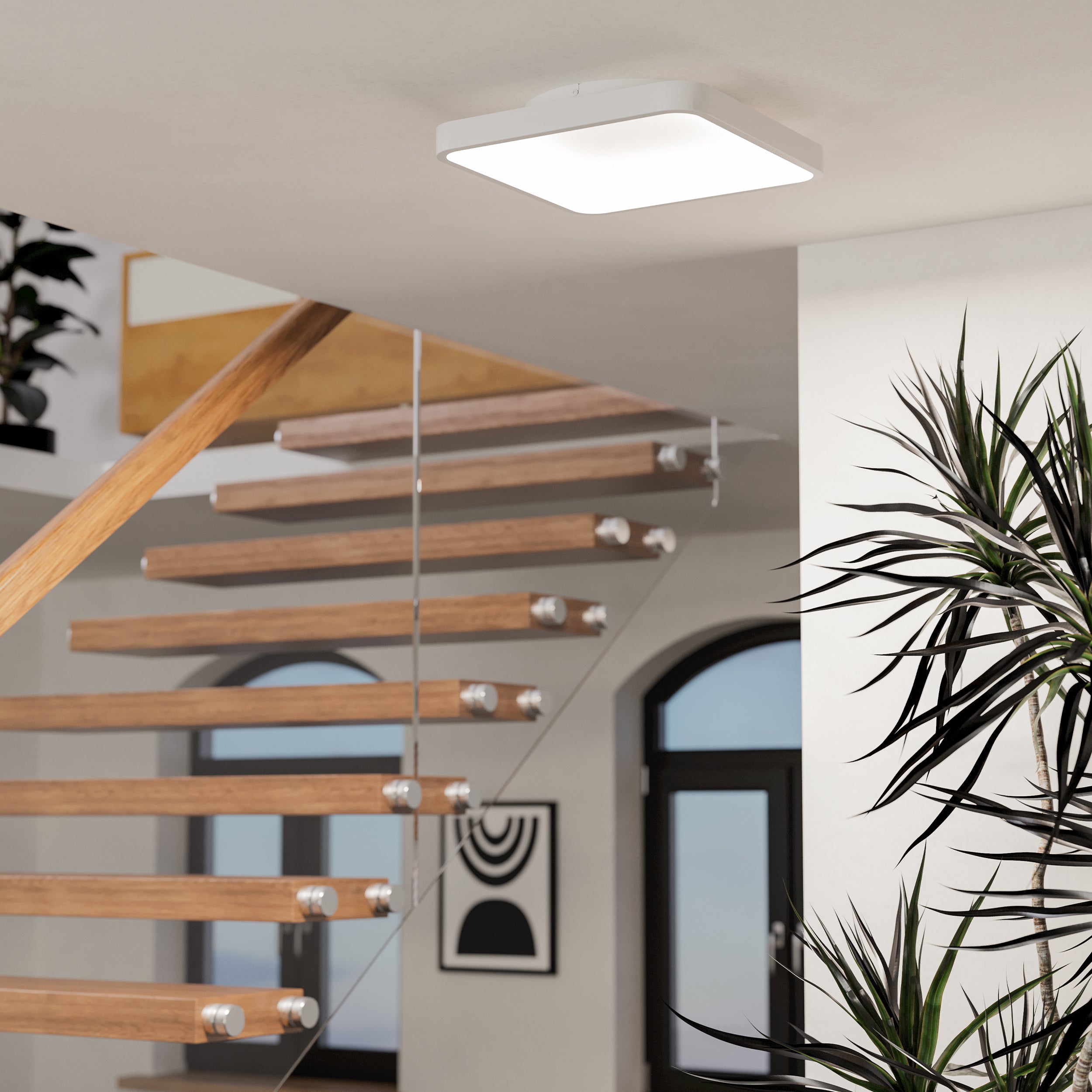 Eglo EU Zubialde Aluminium & Steel LED Wall Light, White