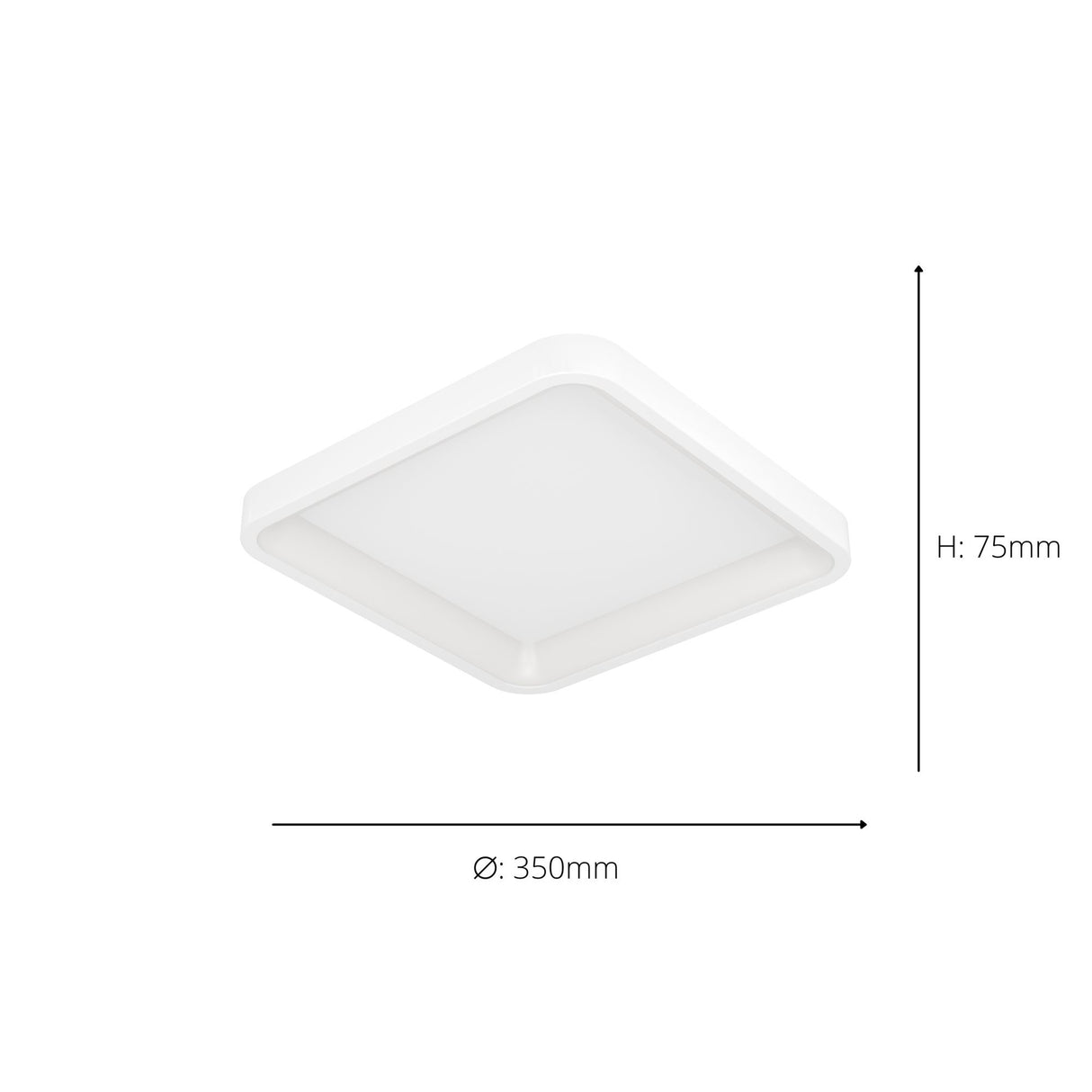 Eglo EU Loretello-Z Smart Control Steel LED RGB Modern Ceiling Light, White Square
