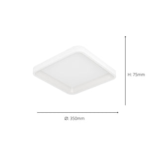 Eglo EU Loretello-Z Smart Control Steel LED RGB Modern Ceiling Light, White Square