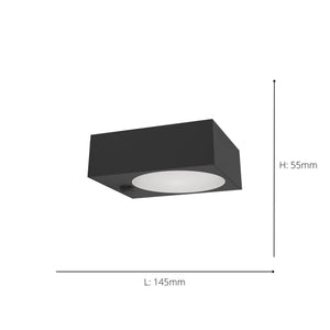 Eglo EU Darfano LED Outdoor Solar Wall Light Matte Black with Motion Sensor
