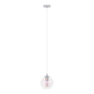 Eglo EU Ariscani 2 Single Pendant Light with an Iridescent Clear Glass Globe E27