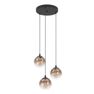 Eglo Lighting HL/3 E27 SW/KUPFER-TRANSP.'ARISCANI 1' Pendant Lamps from the ARISCANI 1 range. Part Number - 901925
