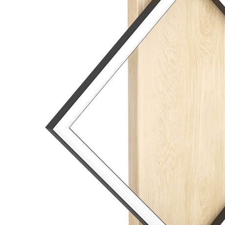 Eglo EU Boyal LED Table Lamp with a Single Black Square Frame and Light Wood Panel