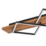 Eglo EU Boyal LED Ceiling Light Black Interlocking Square Frames with Dark Wooden Mount product image - Endon Lighting from First Light Direct with great prices and fast UK delivery
