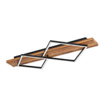 Eglo EU Boyal LED Ceiling Light Black Interlocking Square Frames with Dark Wooden Mount product image - Endon Lighting from First Light Direct with great prices and fast UK delivery