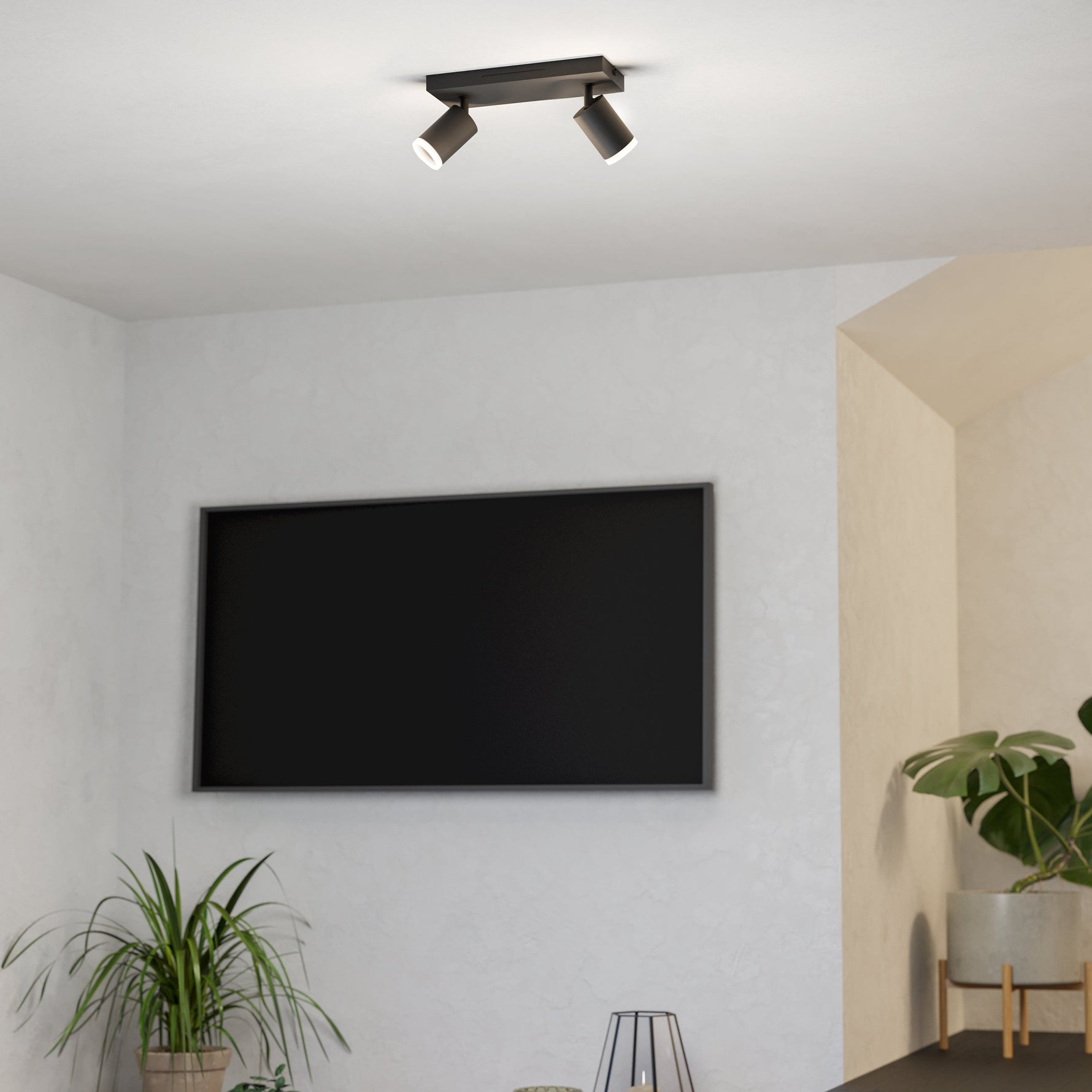 Eglo EU MELITELLO?Z Smart LED Spot Light – White, Dual Head, RGB+CCT, Dimmable, App Controlled Indoor Lighting product image - Endon Lighting from First Light Direct with great prices and fast UK delivery
