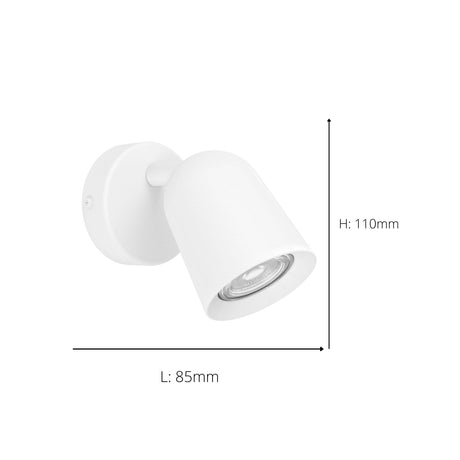 Eglo EU Camaldoli LED Wall Single Spotlight White Steel