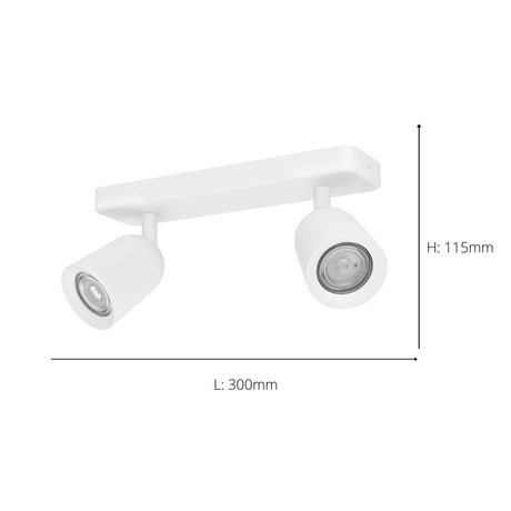 Eglo EU Camaldoli LED Dual Ceiling Spotlight White Steel