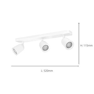 Eglo EU Camaldoli LED Triple Ceiling Spotlight White Steel