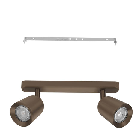 Eglo EU Camaldoli LED Dual Ceiling Spotlight Dark Bronze Steel