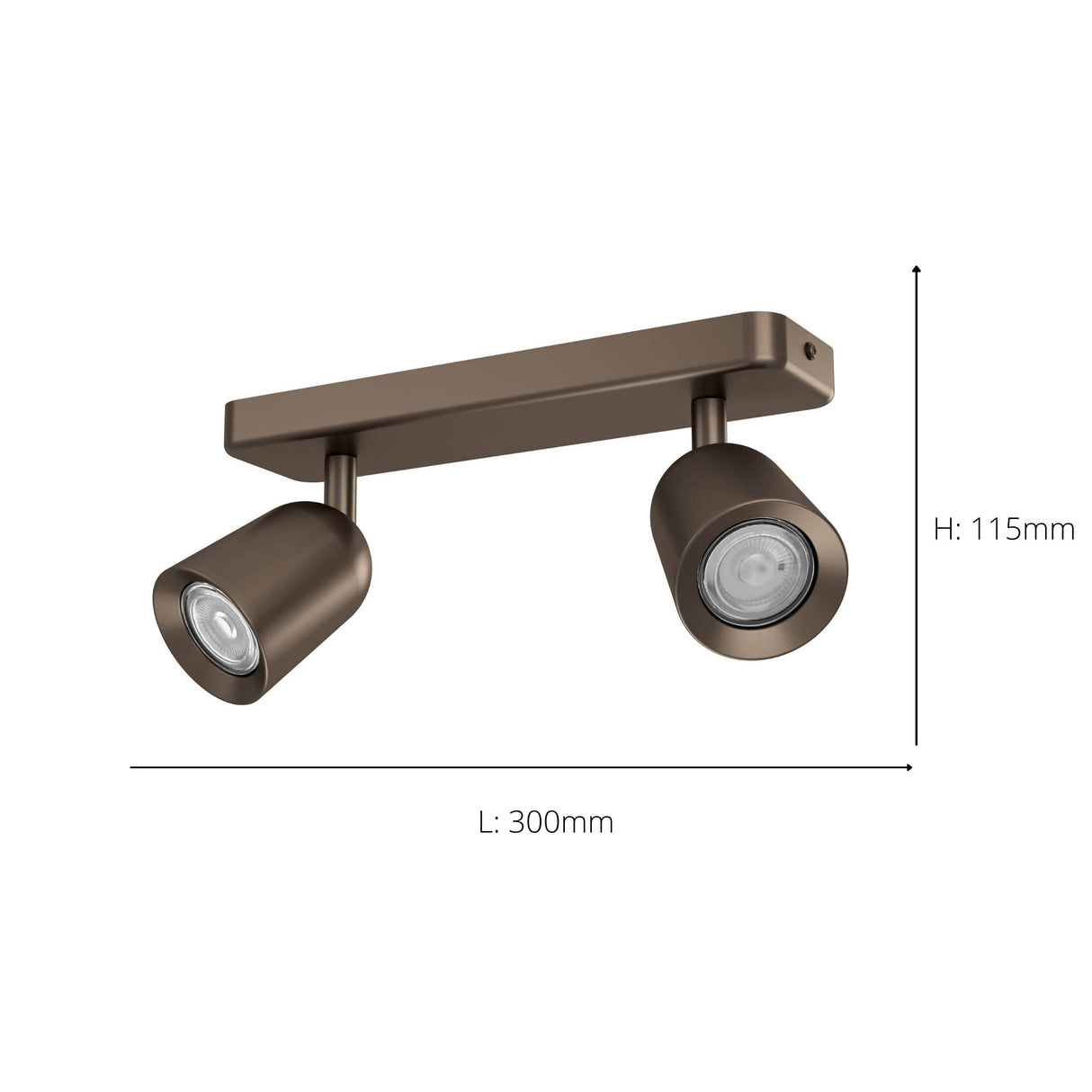 Eglo EU Camaldoli LED Dual Ceiling Spotlight Dark Bronze Steel