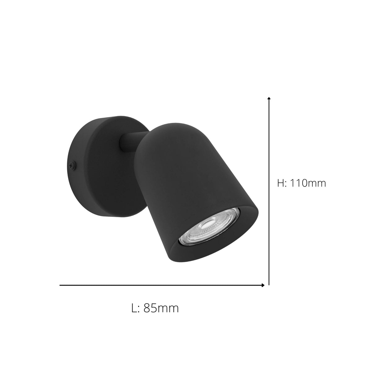 Eglo EU Camaldoli LED Wall Single Spotlight Black Steel
