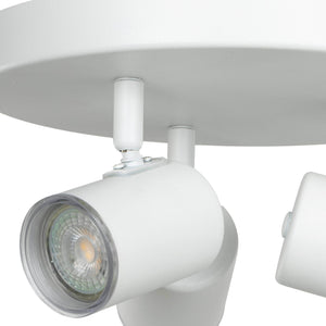 Eglo EU Consuma 1 LED Triple Bathroom Spotlight White Steel Round Mount