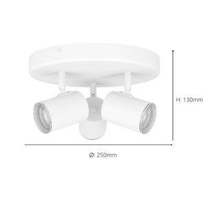 Eglo EU Consuma 1 LED Triple Bathroom Spotlight White Steel Round Mount