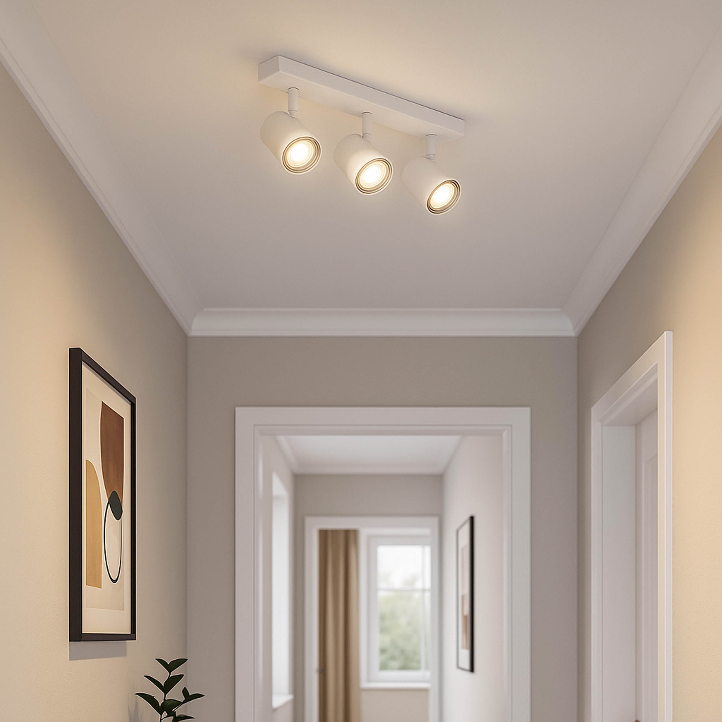 Eglo EU Consuma 1 LED Triple Bathroom Spotlight White Steel Round Mount
