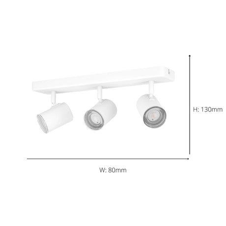 Eglo EU Consuma 1 LED Triple Bathroom Spotlight White Steel