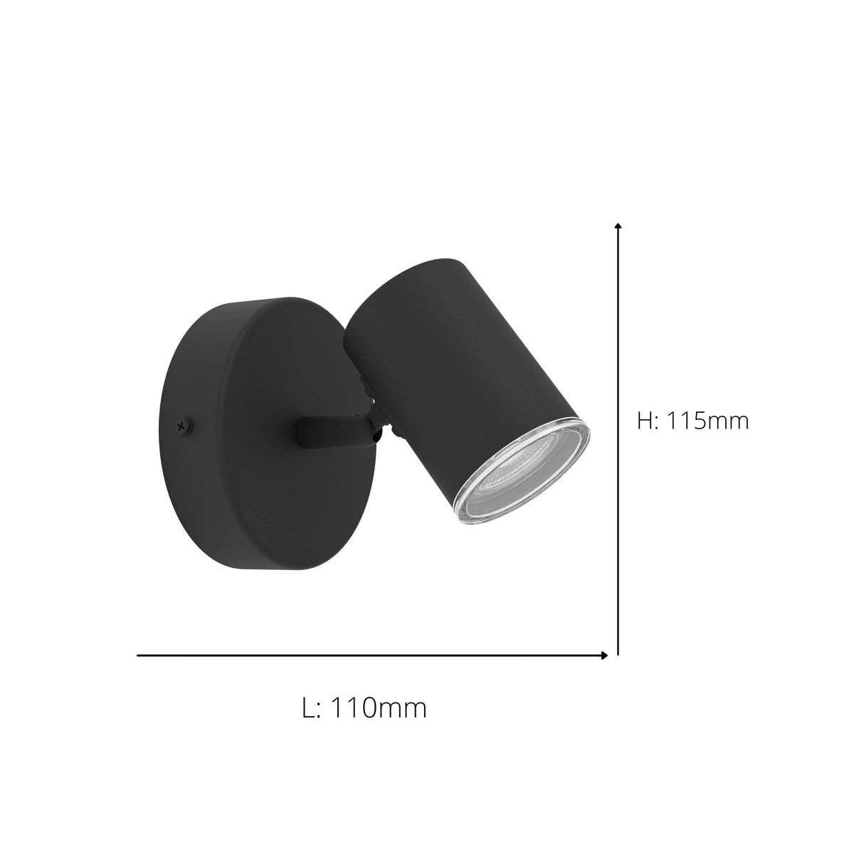 Eglo EU Consuma 1 LED Single Bathroom Spotlight Black Steel