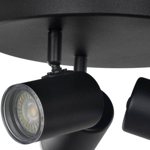 Eglo EU Consuma 1 LED Triple Bathroom Spotlight Black Steel Round Mount