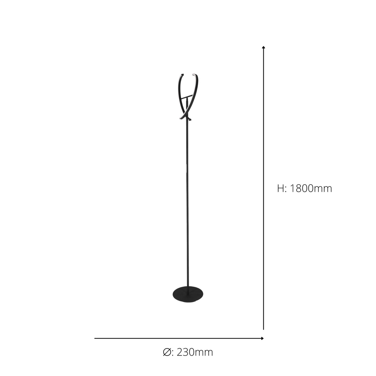 Eglo EU Castelpoto LED Floor Lamp Modern Black with Adjustable Curved Light Elements