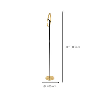 Eglo EU Castelpoto LED Floor Lamp Modern Brushed Brass & Black with Adjustable Curved Light Elements
