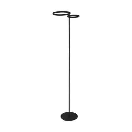 Eglo EU Castelpoto 1 LED Floor Lamp Modern Black Dual Ring Light Design