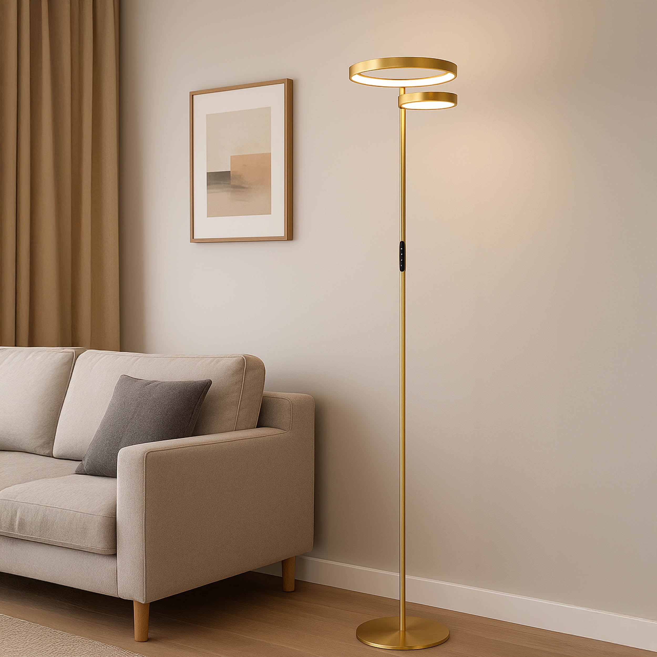 Eglo EU Castelpoto LED Floor Lamp Modern Black with Adjustable Curved Light Elements
