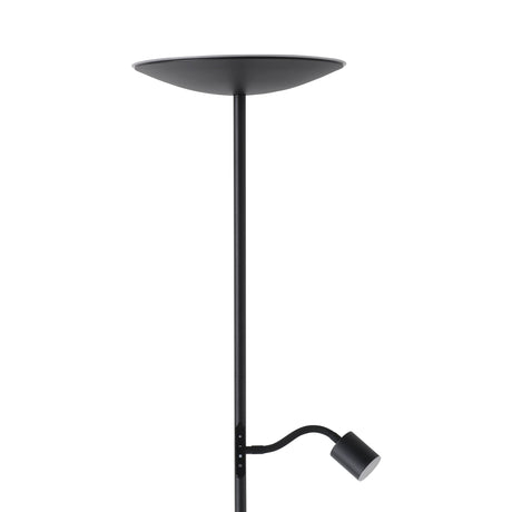 Eglo EU Conivarino LED Floor Lamp Black Steel Dual Mother & Child Design with Dimmable Uplighter and Adjustable Reading Light