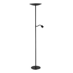 Eglo EU Conivarino LED Floor Lamp Black Steel Dual Mother & Child Design with Dimmable Uplighter and Adjustable Reading Light