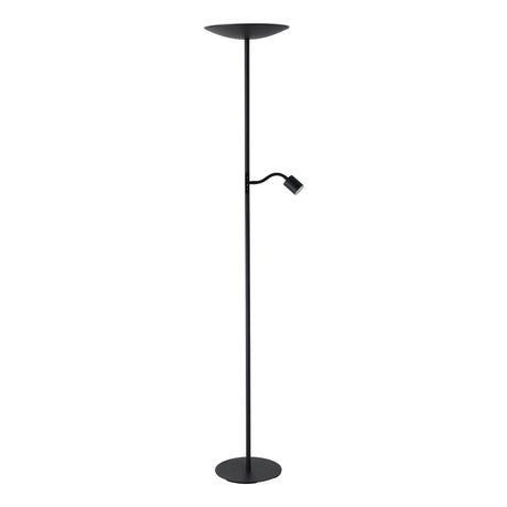 Eglo EU Conivarino LED Floor Lamp Black Steel Dual Mother & Child Design with Dimmable Uplighter and Adjustable Reading Light