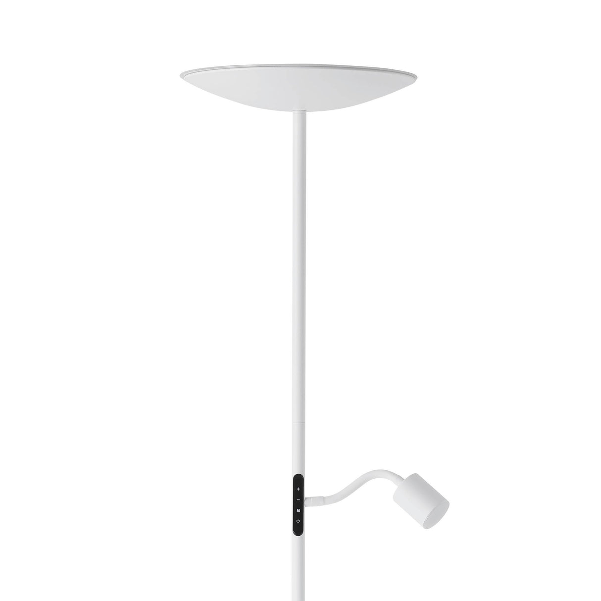 Eglo EU Conivarino LED Floor Lamp White Steel Dual Mother & Child Design with Dimmable Uplighter and Adjustable Reading Light