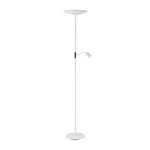 Eglo EU Conivarino LED Floor Lamp White Steel Dual Mother & Child Design with Dimmable Uplighter and Adjustable Reading Light