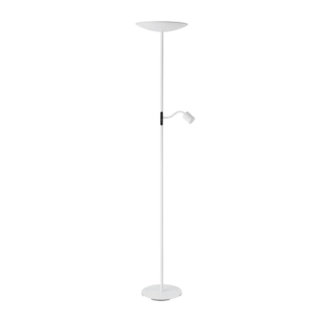 Eglo EU Conivarino LED Floor Lamp White Steel Dual Mother & Child Design with Dimmable Uplighter and Adjustable Reading Light