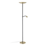 Eglo EU Conivarino LED Floor Lamp Brushed Brass Steel Dual Mother & Child Design with Dimmable Uplighter and Adjustable Reading Light